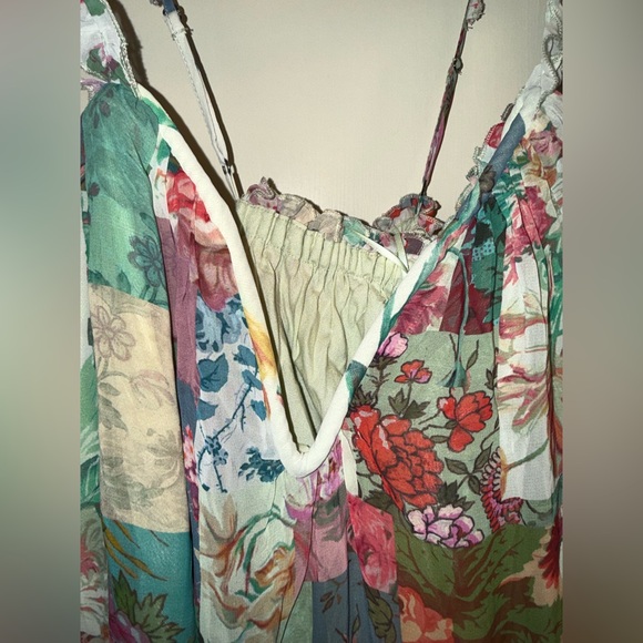 Anthropologie Patchwork Floral Midi Dress Boho Cottagecore XS -Medium Oversized - Picture 4 of 14
